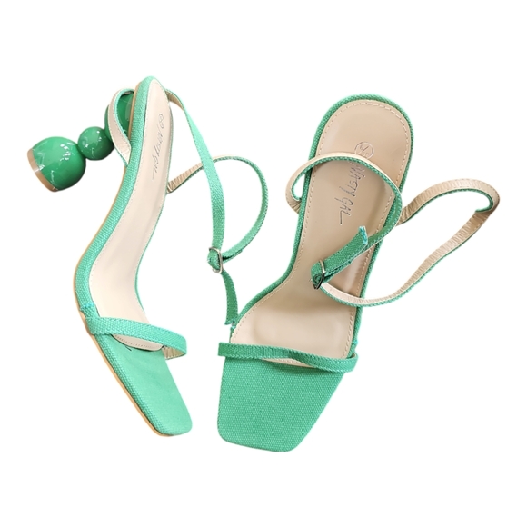 Nasty Gal Linen Two Part Balls Green Size 6 - Picture 5 of 9